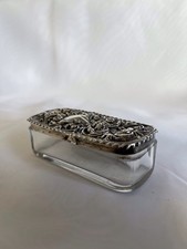 Antique Glass Trinket Box With