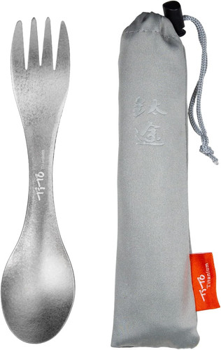 Titanium 1 spork - titanium, 2-in-1