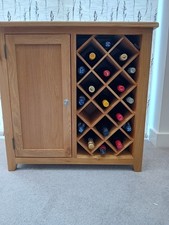 Oak Solid Wood Wine Cabinet Storage Bottle Rack Cupboard BUYER COLLECTION ONLY