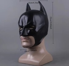 Batman Full Mask With Cowl The Dark Knight Rises Latex Helmet Cosplay Props 1