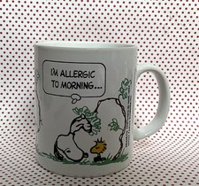 Vintage Snoopy Mug I’m Allergic To Morning Kilncraft Woodstock Super Cute