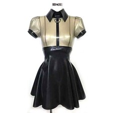 Women Latex Dress Black