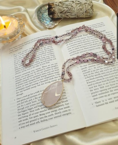 Rose quartz beaded crystal - quartz,