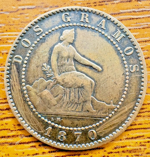 Spanish céntimos coin - coin, 1870