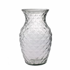 Textured Sweetheart Glass Vase - 19cm x 11.8cm - Wedding Table Flower Home Decor