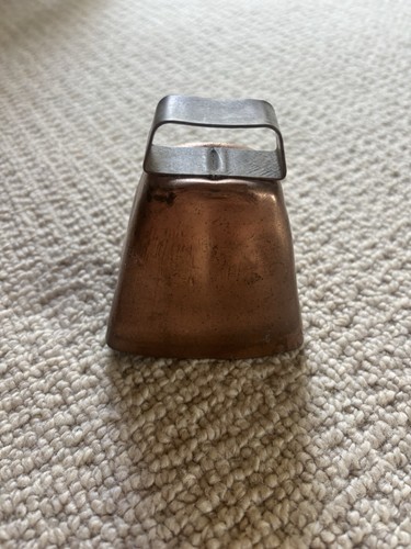 Small antique brass cow - brass,