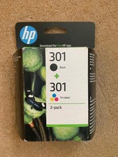 Genuine HP 301 Black and Tri-color Ink Cartridges Exp: 01/2027