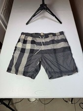 Burberry Mens Swim Trunks Shorts Checkered Swimwear Sz S damage hole
