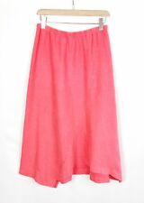 CUT LOOSE PINK 100% LINEN ASYMMETRIC LAGENLOOK MIDI SKIRT SIZE M 12/14