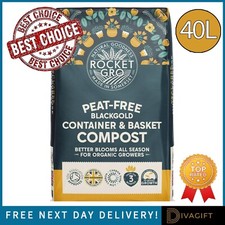 ROCKET GRO CONTAINER & BASKET COMPOST 40L PEAT FREE PLANTING SOIL BLACKGOLD NEW