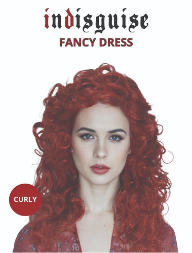 Women red curly wig ladies - curly,