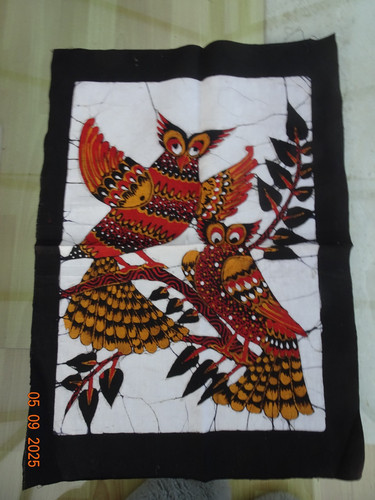 Beautiful vtg batik - batik, owl