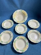 Vintage MCM 1960's KELSBORO WARE Pudding Dessert Fruit Bowl Set Pottery YELLOW