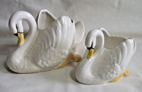 Sylvac swan posy vases - posy, flower