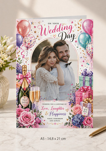 Wedding day card personalised - wedding,