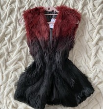 GUESS Faux Fur Ombré Burgundy