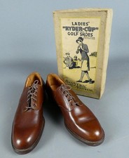 Vintage Ladies Ryder-Cup Golf Shoes by C W Horrell Ltd in Original Box & Receipt