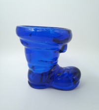 Boot Shaped Vase, Cobalt Blue