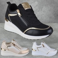 Womens Ladies Lace Up Wedge