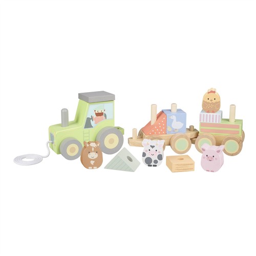 Wooden pull along farmyard - wooden,
