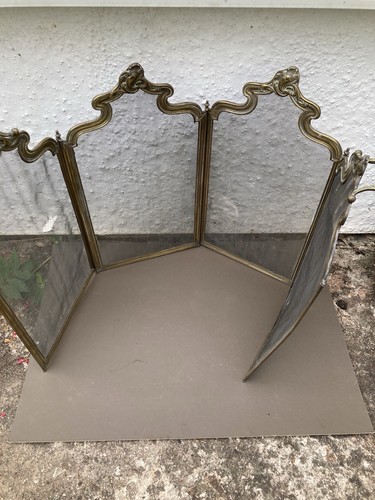 Brass art nouveau firescreen - brass,