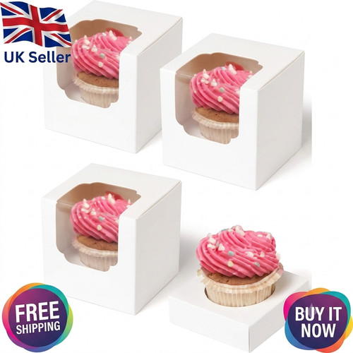 White single cupcake boxes - cupcake,