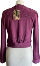 East Pink/Purple Beaded Short Round Neck Long Sleeve Occasion Cardigan Size 10