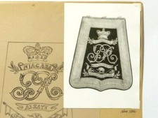 b/w Photograph & Ink Tracing 19th Light Dragoons Sabretache #RG8