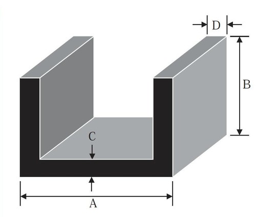 Aluminium channel profile - c,