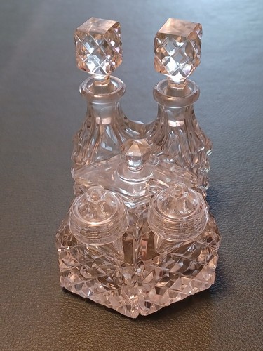 Cut crystal glass cruet - glass,