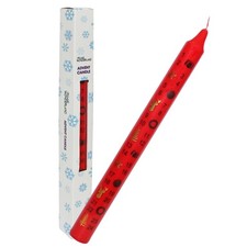 Christmas Advent Candle Boxed 25cm Tapered Countdown Festive Colour Images Red