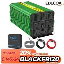 EDECOA Power Inverter 12V 240V 1500W Pure Sine Wave Inverter WIFI Box and APP