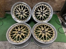Deep Rim Bbs Lm 17 Inch 8J / 9J 35 Pcd114.3 5H Gold Wheels Set Of 4 H41