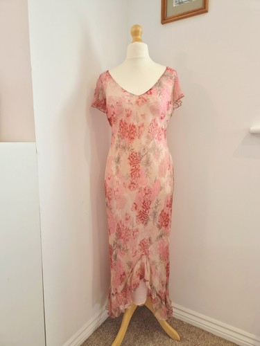 Vtg monsoon pink floral silk - monsoon,