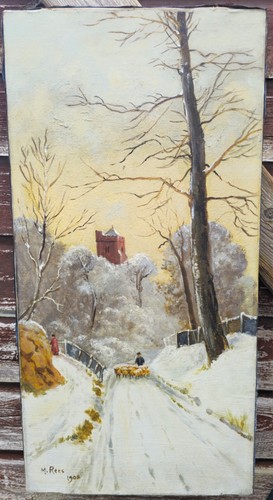 Antique oil painting signed - antique,