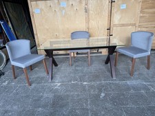 Habitat Glass Topped Dining Table & 3 Chairs