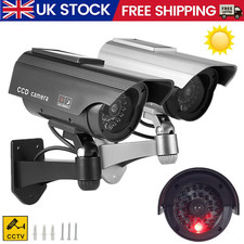 Solar-Powered Dummy Security Camera CCTV Surveillance with Fake IR LED UK