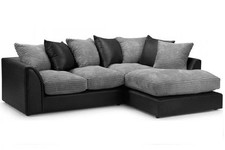 Byron Fabric Corner Sofa L Shape 5 Seater 3+2 Sofa Set Armchair Black Grey Beige