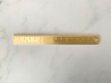 15cm Gold Brass Ruler Metal