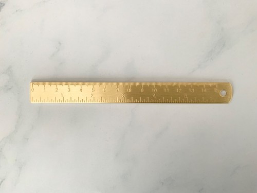 15cm gold brass ruler - 15cm,
