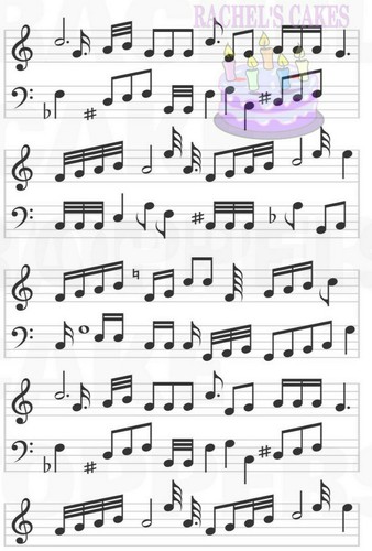 Music notes sheet edible cake - sheet,