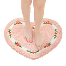 Soft Faux Fur Washable Non Slip Feet Mat Living Room Sofa Heart Shape Area Rug