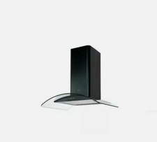 CLCGB60 Black Glass & stainless steel Curved Cooker hood, (W)60cm