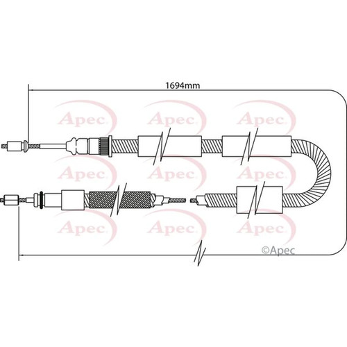 Apec handbrake cable left rear - apec,