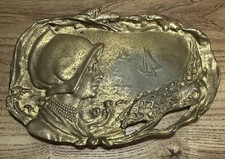ANTIQUE ART NOUVEAS BRASS CARD/TRINKET/ PIN DISH. CA4