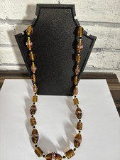 VINTAGE AMBER WEDDING CAKE NECKLACE ( Murano Venetian beads).
