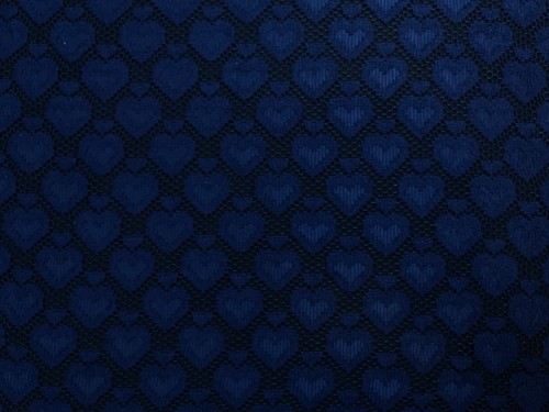 French navy hearts - navy, corded