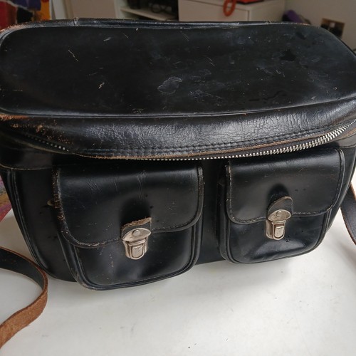 Vintage black leather camera - ,