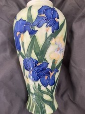 Benaya 20cm Tall Tube Lined Blue Iris Vase