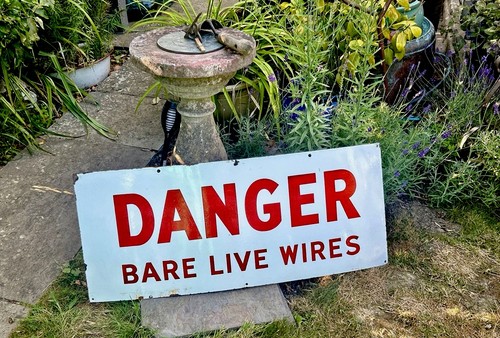 Vintage enamel sign danger - vintage,